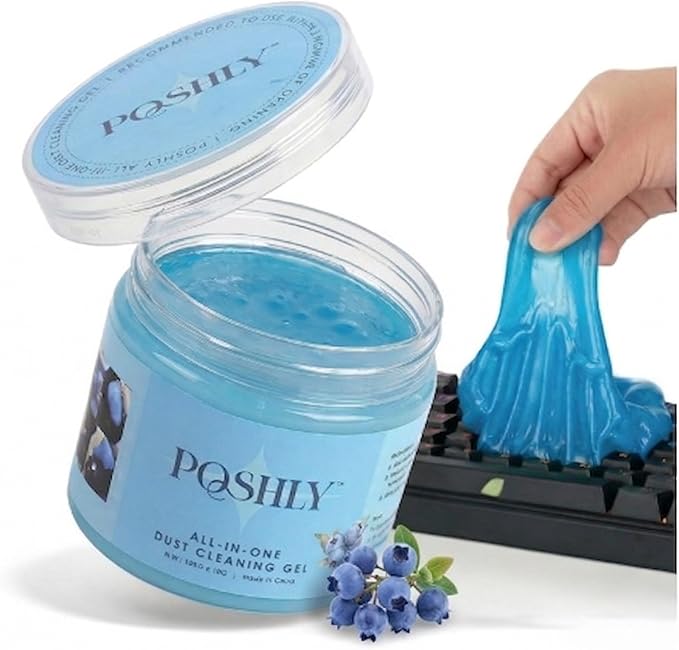 Car Cleaning Gel Putty for Car Interior Detailing | Reusable Dust Cleaning Slime for Air Vents, Dashboard, Cup Holders, Keyboard & AC Vent Cleaner | Non-Sticky No Residue Gel (Blueberry Scent)