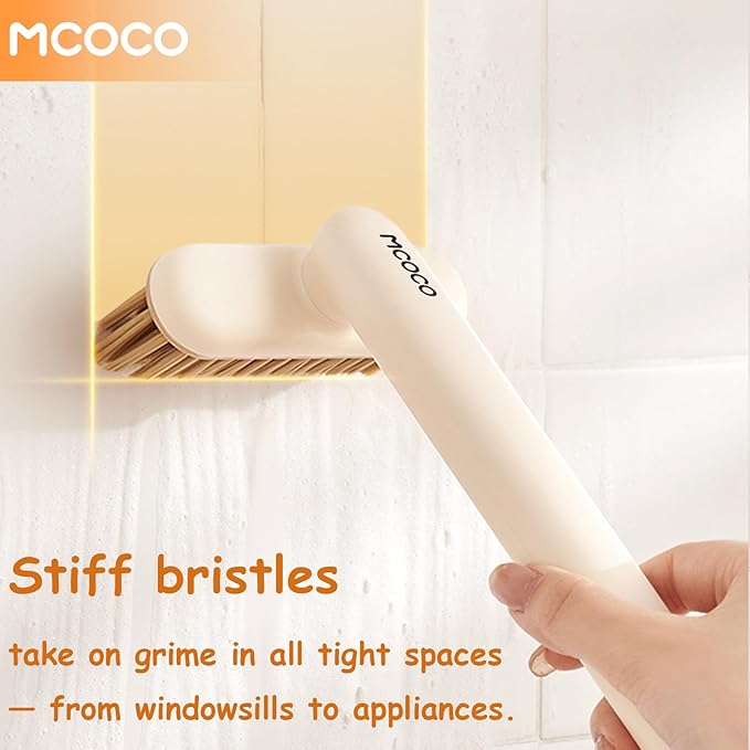 Crevice Cleaning Brush Grout Cleaner for Household use Multi-Purpose Hard Bristle Brushes Bathroom Brush for Kitchen Window Toilet Grout Bottle Sink Corners Blender Small Spaces 2 Pack White