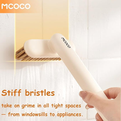 Crevice Cleaning Brush Grout Cleaner for Household use Multi-Purpose Hard Bristle Brushes Bathroom Brush for Kitchen Window Toilet Grout Bottle Sink Corners Blender Small Spaces 2 Pack White