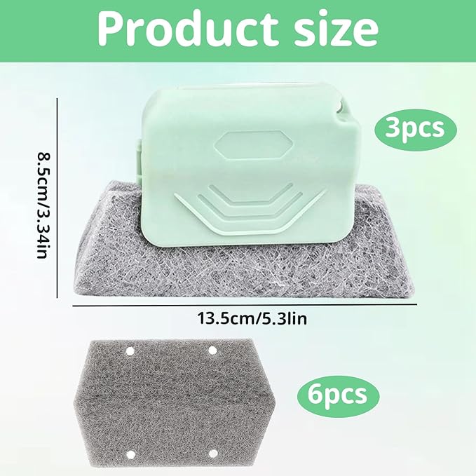 Magic Window Track Cleaner, Window Track Cleaning Tools with Extra Replacement Pads, Multi-Purpose Window Sill Cleaner Tool for Hard-to-Reach Areas and Tight Spaces