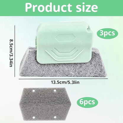Magic Window Track Cleaner, Window Track Cleaning Tools with Extra Replacement Pads, Multi-Purpose Window Sill Cleaner Tool for Hard-to-Reach Areas and Tight Spaces