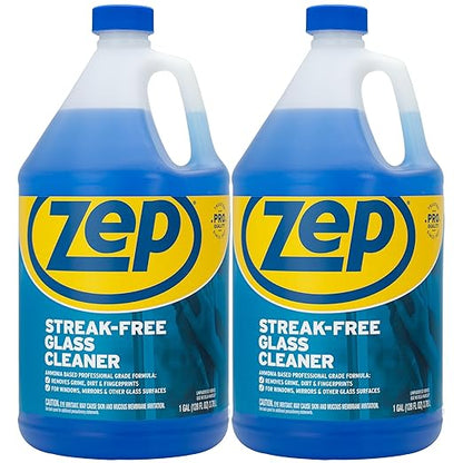 Zep Streak-Free Glass Cleaner - 1 Gallon - (Case of 2) ZU1120128 - Leaves windows and mirrors crystal clear
