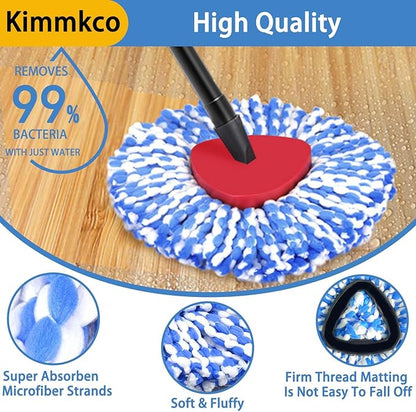 4 Pack Spin Mop Head Replacement for O Cedar RinseClean Spin Mop Refill, Mo-p Replace Head for Only 2-Tank System, Fluffy Microfiber, Deep Cleaning Machine Washable