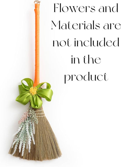 BMart Home Natural Whisk Sweeping Brownn Handle Broom - Vietnamese Straw Soft Broom for Cleaning Dustpan Indoor-Outdoor, Sofa, Car Hood, Decoration Items - 9.84'' Width, 29.75" Length