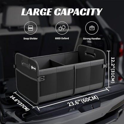 Sposuit Trunk Organizer for Car - 70L Collapsible Car Storage with 11 Pockets & Reinforced Handles, SUV Trunk Organizers for Grocery Cargo(Black, 2 Pack)