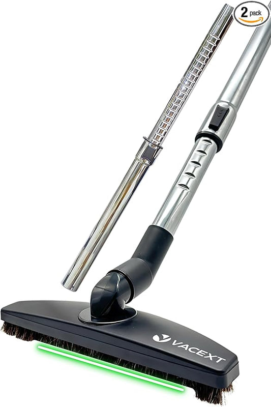 1.25 Inch Stainless Steel Vacuum Extension Wand Compatible with Vacuums using 1 1/4 Inch (1.25in) 32mm Accessories - 1 1/4 Vacuum Extension Tube for Shop Vac (Extension Wand and Hard Floor Brush)