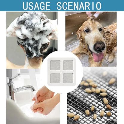 Disposable Hair Catcher Shower Drain Cover Bathroom Strainer Stickers Dog Hair Catcher Cover for Showers bathtubs，mesh Filter Sink Strainer Stickers 60pcs 3.9 x 3.9 Inch