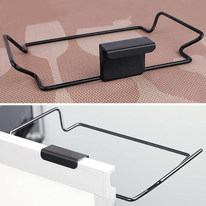 2 Pcs Large Stainless Steel Trash Bag Holder for Cabinets and Cupboards, Under Sink, Black