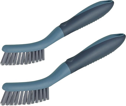 2 Packs Small Brushes for Cleaning, Stiff Bristle Grout Scrub Brushes for Kitchen, Bathroom, and Tile Floors, Ideal for Gaps, Crevices, and Window Tracks