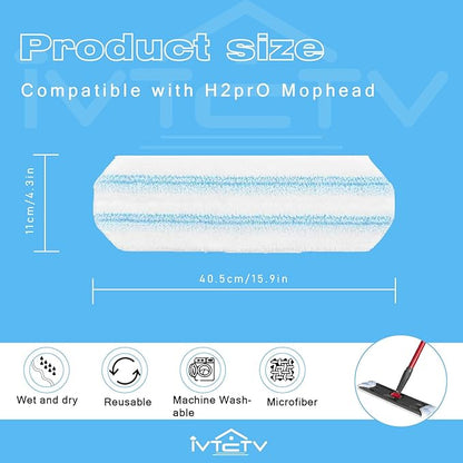 5-Pack Replacement Mop Pads for O-Cedar H2prO/ Vileda H2prO Flat Mop System | Washable Reusable Microfiber Pads
