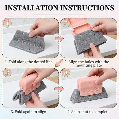 Magic Window Track Cleaner, Window Track Cleaning Tools with Extra Replacement Pads, Multi-Purpose Window Sill Cleaner Tool for Hard-to-Reach Areas and Tight Spaces