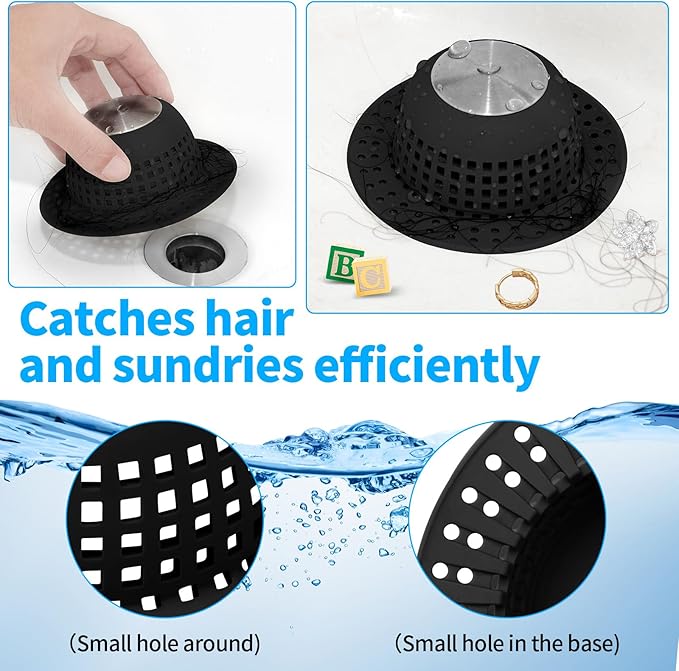 Aluvor Shower Drain Hair Catcher Bathtub Drain Cover Shower Protector for Pop-Up & Regular Drains