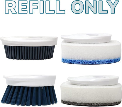 CBC Crown Soap Dispensing Dishwashing Brush with 4 Scrub Brush Heads & Extra Refill Set