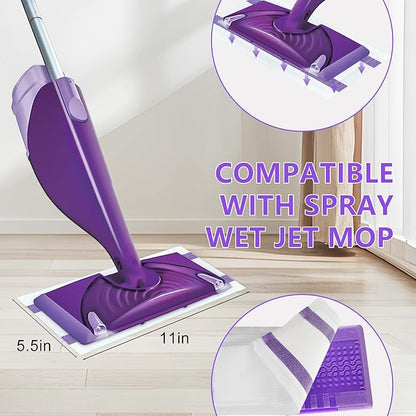SAUAUSUN 40 Count Disposable Wet Jet Refills for Swiffer Wet Jet Mop, Multi-Surface Spray Mop Pad Refill for Hardwood Floor Cleaning, Thickness&Absorbent