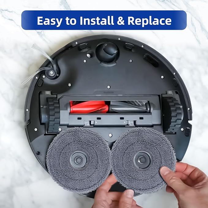 VIEWALL 8 Pack Rotating Mop Pads for Roborock Saros 10R, Saros 20, Saros Z70, Qrevo Edge 2, Qrevo CurvX Vacuum Cleaner, Washable Microfiber Mop Cloth Replacement Accessories