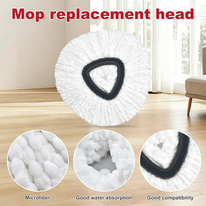 Spin Mop Handle,Mop Replace Heads,Brush and Base Compatible with O Cedar EasyWring 1 Tank,2 Microfiber Mop Refills and Brush,4-Section 30-58" Mop Handle,Mop Base Combo Set for Wet/Dry Floor Cleaning