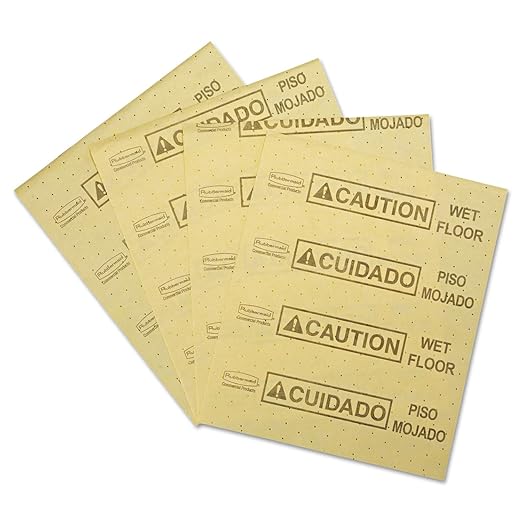 Rubbermaid Commercial Products Over The Spill Pad Refill Absorbent Mat Pads Yellow Large Fast at Absorbing Water/Oil/Beverages for Residential/Commercial/Restaurant/Office/Facility Use
