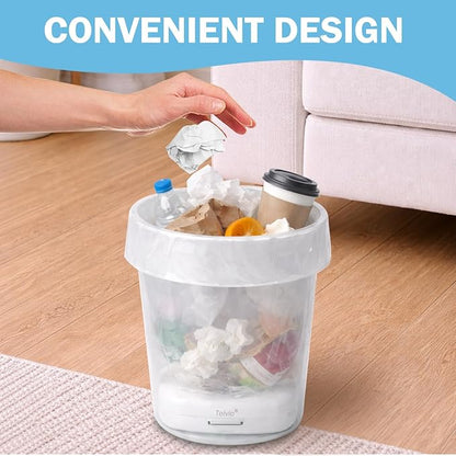 Teivio 4 Gallon Small Trash Bags with A Dispenser 150 Counts Garbage Bags, Organizer Waste Basket Bags, Bathroom Can Bin Liners, Plastic Bags for bottom of can, fit 12-15 Liter, 3,3.5,4.5 Gal, Clear