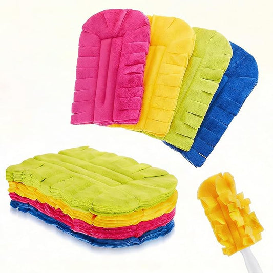 2026 New 360° Electrostatic Duster Refills, Washable Reusable Microfiber Fleece Pads for Home & Pet Hair Blinds, Car, Furniture, Fans Cleaning(4 Colors)