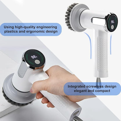 Electric Spin Scrubber Cordless Cleaning Brush with Replaceable Brush Heads, Rechargeable Power Scrubber for Bathroom Shower Floor Window Tub Sink