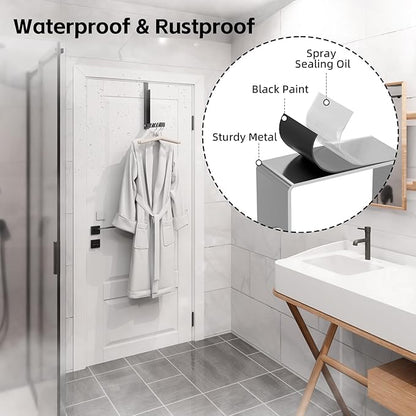 2 Pack Over The Door Hanger, Folding Over The Door Drying Rack for Laundry,Foldable Over The Door Clothes Hanger,Small Clothes Drying Rack for Dorm Portable Black