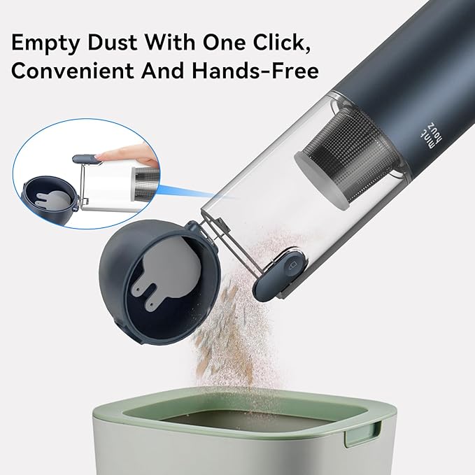 Minthouz Car Vacuum - 17000Pa/120W Handheld Vacuum Cordless with Blower & 2 Filters, Rechargeable Ultra Lightweight Hand Held Vacuum Mini Vacuum Cleaner for Car Home Pet Office Keyboard Cleaning