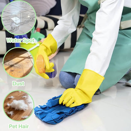 WRINGKIT 15 Pieces Reusable Duster Refill, 360° Heavy Duty Fleece Duster Pads Refills, Washable Hand Dusters Pads for Cleaning Ceiling, Fan Hardwoods Window Kitchen Floor