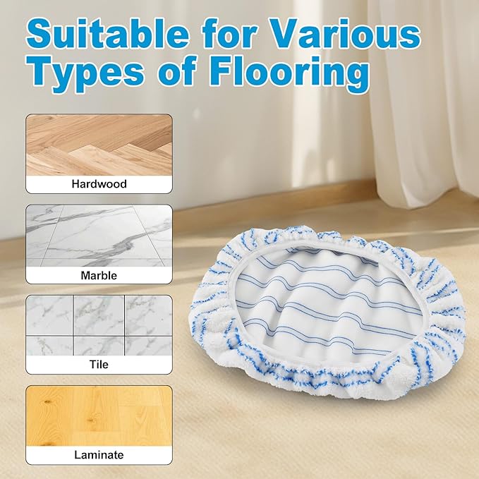 5 Pack Mop Heads Replacements for Ocedar Hardwood Floor 'N More Microfiber Mops,Terry Cloth Mops Refills 15 x 8 Flat Dust Mop Pads for O Cedar mop, Washable Mopping Pads(Mop Handle Not Included)