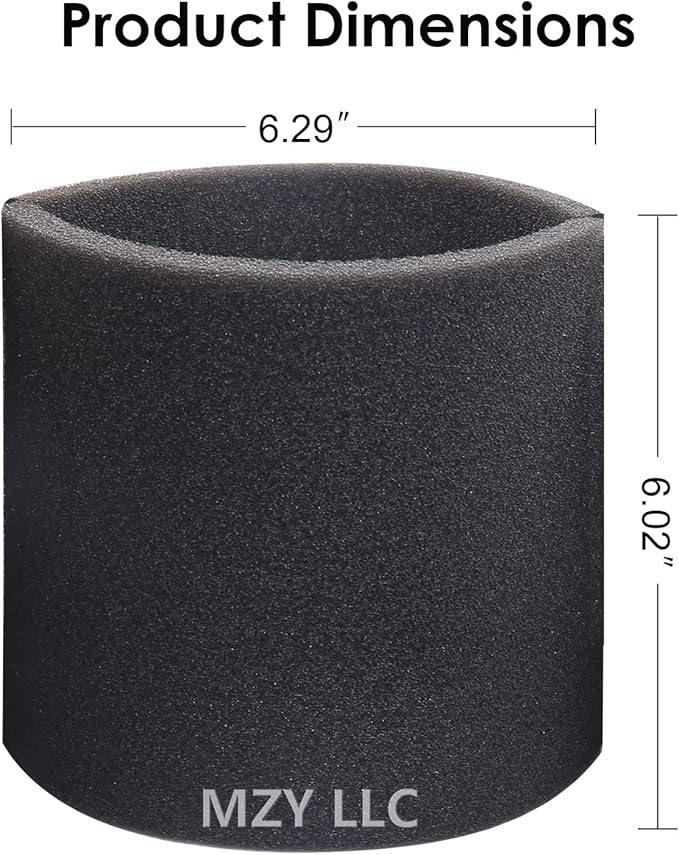 3 Pack 90585 Foam Sleeve Filter Replacements for Shop Vac for Vacmaster & for Genie Shop Wet Dry Vacuums, VF2001 Foam Filter for Wet Dry Vacuum Cleaner