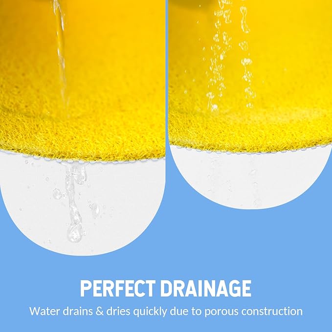Hargiis Non-Slip Bathtub Mat, Anti Slip Shower Mat, Fast Drying Bathtub Mats, Foot Scrubber Mat, Anti Slip Mat for Tub, Floor, Bathroom, Kitchen, Home, Hotel (Yellow 24"×24")
