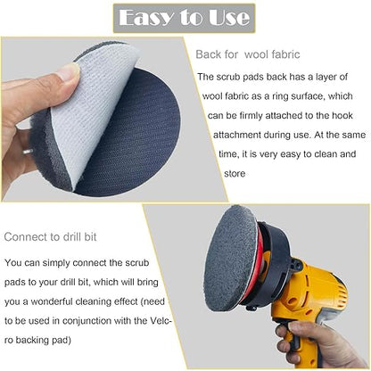 Tonmp 10 Pack 5 Inch 800 Grits Multipurpose Scrubber Scouring Pads Hoop and Loop Flocking Scuff Pads -Scuff Pads Conditioning Discs Polishing Pad for Furniture Automotive Cleaning, Rust Removal