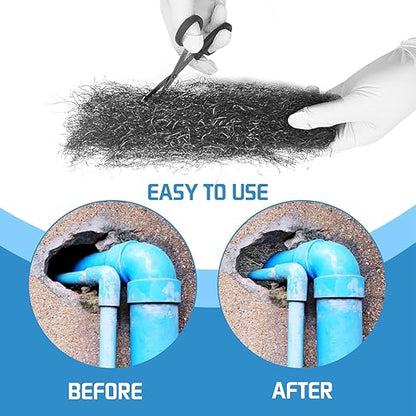 Steel Wool for Mice Control, 4 Pack of 16.5ft*3.1" Thick 0000 Steel Wool for Mouse Hole Filler Gap Blocker for House Wall Cracks Fence, Holes, Vents in Garden/Garage/House(65ft)