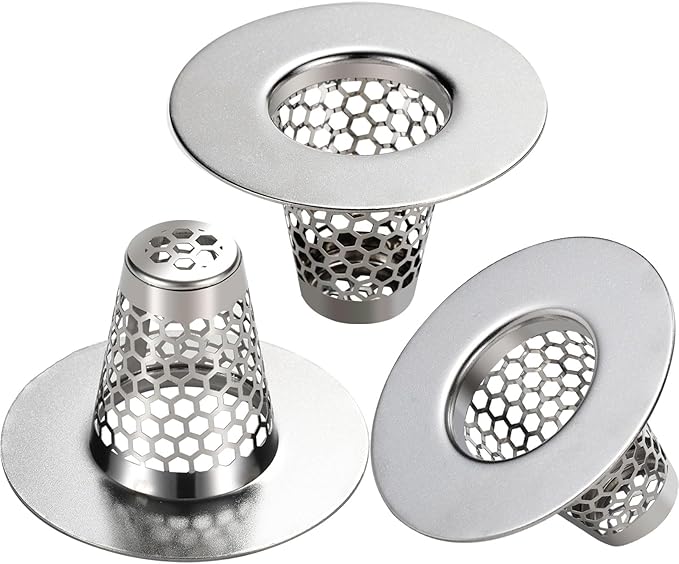 Bathroom Sink Drain Strainers for 1.1"-1.25" Depth Than 1.3" Drain Hole Catcher for Bathroom Sink,Laundry, Utility, RV Sink.Small Conical Bathroom Sink Strainer Basket