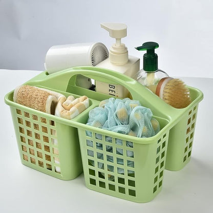 Portable Shower Caddy Basket,Convenient Cleaning Supplies Organizer with Compartments and Handle,Ideal for Bathroom, Bedroom, Kitchen, College Dorm,Garden,etc.12.4" x 7.4" x 5.1"green