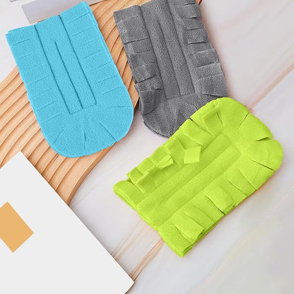 Zubebe 3 Pcs Duster Refill Reusable Fleece Duster Refills Feather Flat Dusters Multi Surface Washable Cleaning Pads Tools for Home, Blinds, Car, Pet, Furniture, Fans (Blue,Green,Gray)