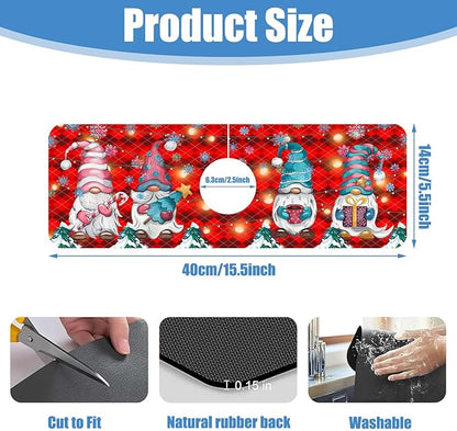 Chrismas Sink Faucet Absorbing Mat Winter is Coming Sink Splash Guard Drying Mat for Kitchen Bathroom Faucet Sinkmat 15.5"X5.5"