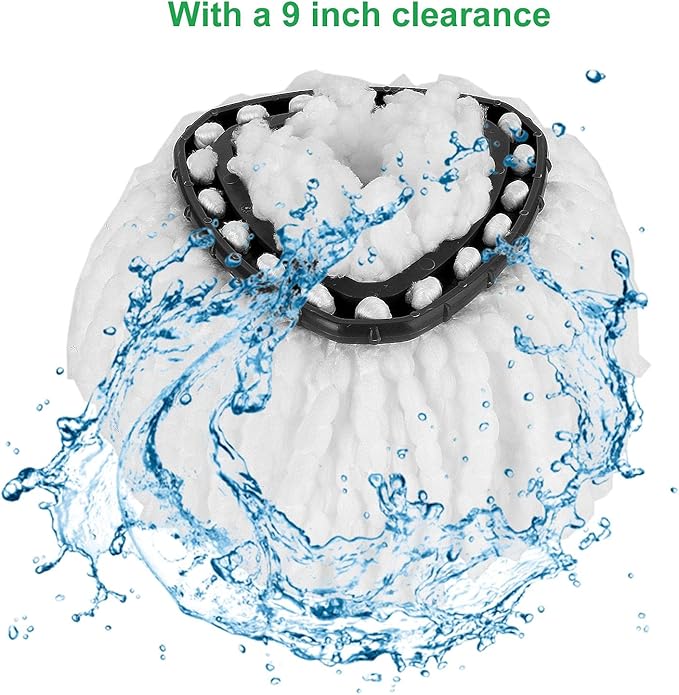 12Pack Spin Mop Heads Replacements - Easy Cleaning Microfiber Refills, 360 Degree Replacement Heads for All Hard Surfaced Floors
