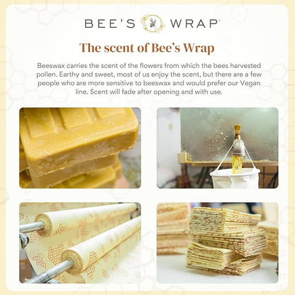 Bee's Wrap Beeswax Wraps for Bread - Beeswax Bread Wrap for Sourdough & Bread Storage - Plastic Free Made in USA Reusable Natural Food Wrap - Meadow Magic
