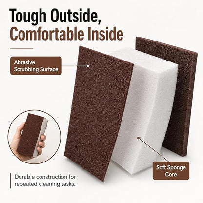 [SJYYLM] Magic Emery Cleaning Sponge, Nano carborundum Sponge Scrub pad Pot Scrubber, Heavy Duty Rust Eraser for Kitchen & Stainless Steel Pans(8 Pack) (8)