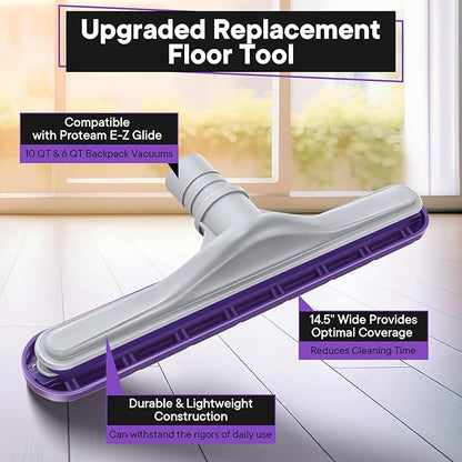 Replacement Floor Tool Compatible with ProTeam 101446 E-Z Glide Backpack Vacuum,Compatible with Hoover C2401, 14" Multi-Surface Brush for Commercial Cleaner