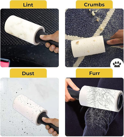 Lint Rollers for Pet Hair Extra Sticky, Lint Roller with Upgraded Handle, 90 Sheets in Total, Portable Pet Lint Remover for Clothes, Furniture