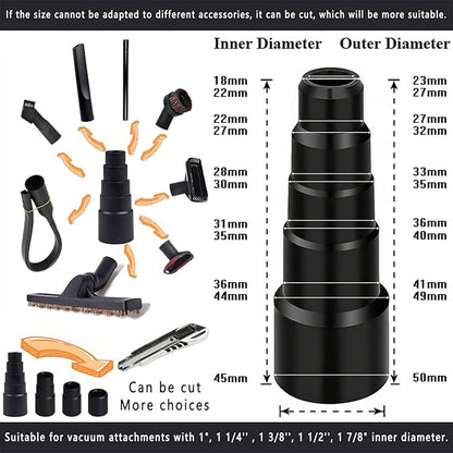 11Pcs Universal Vacuum Attachment Kit 1-1/4" Vacuum Hose Adapter Wet Dry Plastic Vacuum Cleaners Accessories with Extension Wand Horse Hair Brush Flexible Crevice Tool Adapter for Shop Vac Attachment