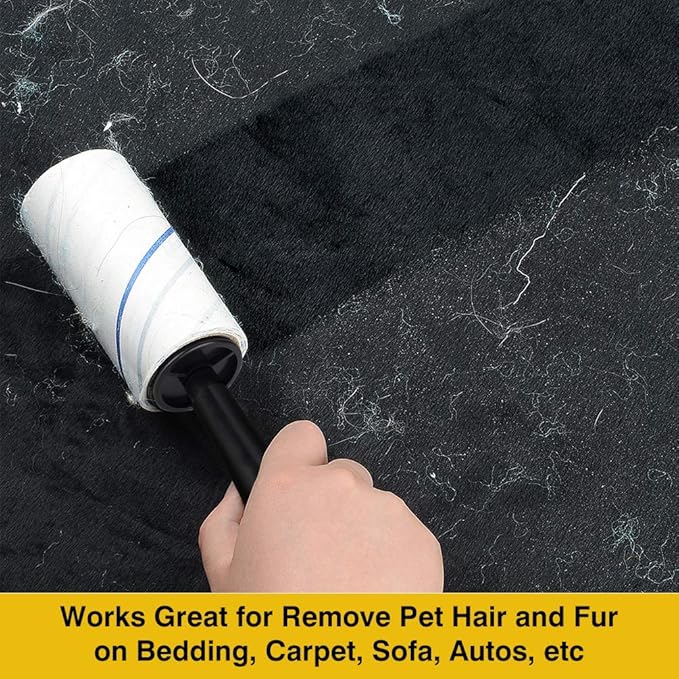 Extra Sticky Lint Rollers for Pet Hair Small Pet Hair Rollers Dog Cat Fuzz Clean Removal Rolls Easy Tear Sticky Lint Roller Removers for Clothes Couch Furniture, 450 Sheets Total, 5 Packs