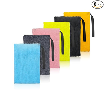 Soap Saver Bag, Soap Bag Soft for Shower, Exfoliating Mesh Soaps Saver Pouch Bags for Facial Body Cleansing Foaming (4.7''x7.8'', Grey, Black, Pink, Yellow, Orange, Blue)