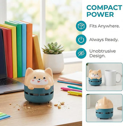 Homoyoyo Desktop Vacuum Cleaner Mini Table Dust Sweeper Cute Portable for Computer Keyboard Home School Saving