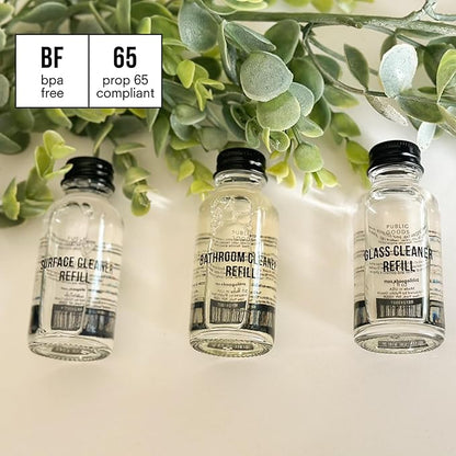 Public Goods Glass Cleaner Refill | Refill Concentrate for Windows, Mirrors, Glass Surfaces | Cruelty Free, Paraben Free, Vegan Friendly | 3 Pack - 24 Oz Diluted
