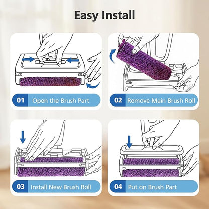 SD201 Brush Roller Shark Mop: Compatible with Shark Steam Pickup 3-in-1 Steam Mop SD200 SD201C SD201Q SD205 Models - Roll Brush 1 Cleaning Tool Replacement Parts Accessories Kit for Months 3 Pack