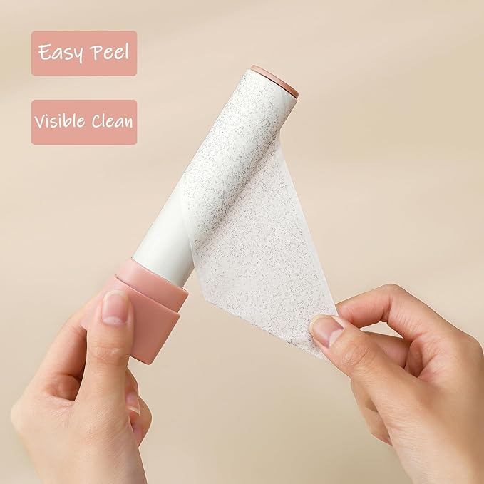 3.7 inch Lint Roller Refills for Portable Travel Lint Rollers, 6 Rolls by 40 Sheets/Roll Total 240 Sheets, Extra Sticky and Super Easy Peel…