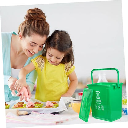 MAGICLULU Sturdy Handle Garbage Can Kitchen Compost Bin Lid Outdoor Compost Bucket Indoor Waste Bin