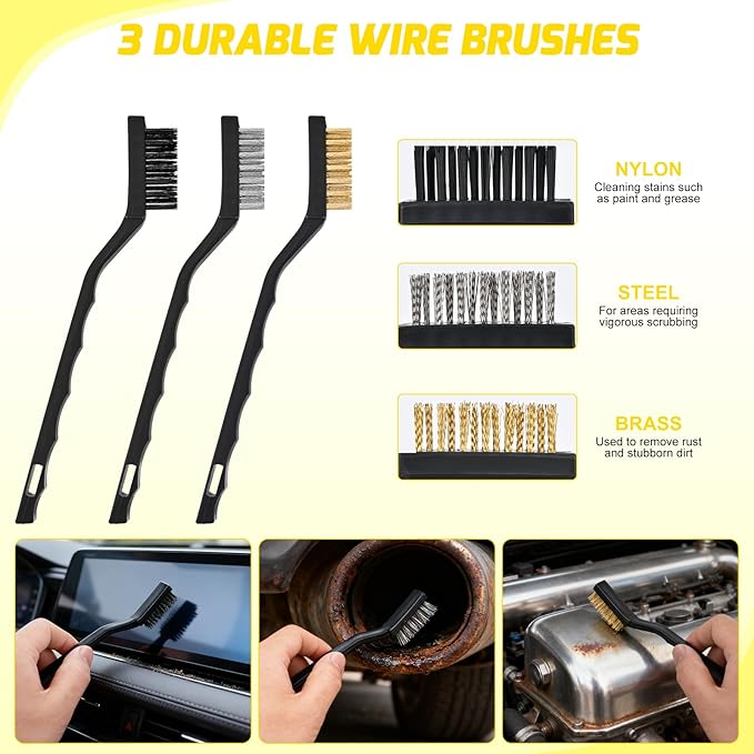 Nilight 27PCS Car Detailing Kit Auto Cleaning Tools Wash Set with Storage Carry Bag Home Use for Interior Exterior Deep Clean Polish Car Care Windshield Dashboard Seat Air Vents Wheels Tires, Yellow